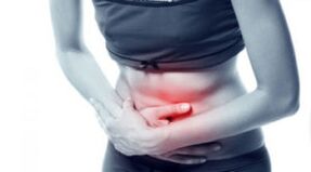 Abdominal pain with worms of damage